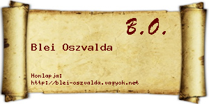 Blei Oszvalda névjegykártya